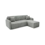Divano Letto con Penisola Grigio Contenitore Cuscini Sfoderabili 245x185 cm, Reclinabile - Ranco