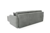 Divano Letto con Penisola Grigio Contenitore Cuscini Sfoderabili 245x185 cm, Reclinabile - Ranco