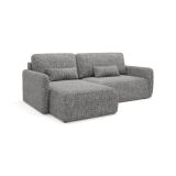 Divano Letto con Penisola Grigio Contenitore Reclinabile 207x148 cm, Reversibile - Pagno