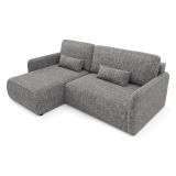 Divano Letto con Penisola Grigio Contenitore Reclinabile 207x148 cm, Reversibile - Pagno
