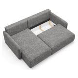 Divano Letto con Penisola Grigio Contenitore Reclinabile 207x148 cm, Reversibile - Pagno
