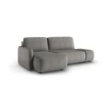 Divano Letto con Penisola Grigio Contenitore Reclinabile 229x148 cm, Cuscini Sfoderabili - Rezzo