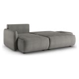 Divano Letto con Penisola Grigio Contenitore Reclinabile 229x148 cm, Cuscini Sfoderabili - Rezzo