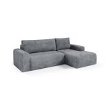 Divano Letto con Penisola Grigio Contenitore Reclinabile 268x163 cm, Cuscini Sfoderabili - Folgarida