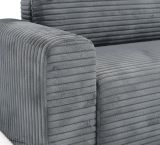 Divano Letto con Penisola Grigio Contenitore Reclinabile 268x163 cm, Cuscini Sfoderabili - Folgarida