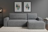 Divano Letto con Penisola Grigio Contenitore Reclinabile 268x163 cm, Cuscini Sfoderabili - Folgarida