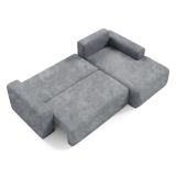 Divano Letto con Penisola Grigio Contenitore Reclinabile 268x163 cm, Cuscini Sfoderabili - Folgarida