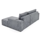 Divano Letto con Penisola Grigio Contenitore Reclinabile 268x163 cm, Cuscini Sfoderabili - Folgarida