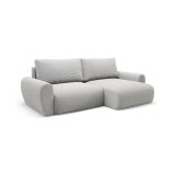 Divano Letto con Penisola Grigio Contenitore Reversibile 253x153 cm, Reclinabile - Paullo