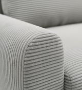 Divano Letto con Penisola Grigio Contenitore Reversibile 253x153 cm, Reclinabile - Paullo