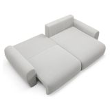 Divano Letto con Penisola Grigio Contenitore Reversibile 253x153 cm, Reclinabile - Paullo