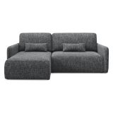 Divano Letto con Penisola Grigio Scuro Contenitore Reclinabile 207x148 cm, Reversibile - Pagno