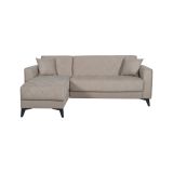 Divano Letto con Penisola Grigio Scuro Nero Contenitore 228x149 cm, Lavabile - Chienes