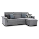 Divano Letto con Penisola Grigio Sfoderabile Contenitore 285x160 cm, Idrorepellente Multiposizione Trasformabile in Letto Made in Italy - Ganzaria