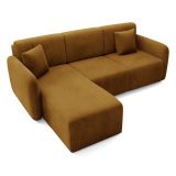 Divano Letto con Penisola Marrone Contenitore Reversibile 245x185 cm, Reclinabile - Ranco