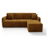 Divano Letto con Penisola Marrone Contenitore Reversibile 245x185 cm, Reclinabile - Ranco