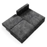 Divano Letto con Penisola Nero Contenitore Cuscini Sfoderabili 210x149 cm, Reclinabile - Pergola