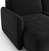 Divano Letto con Penisola Nero Contenitore Reclinabile 229x148 cm, Cuscini Sfoderabili - Rezzo