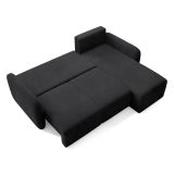 Divano Letto con Penisola Nero Contenitore Reversibile 245x185 cm, Reclinabile - Ranco