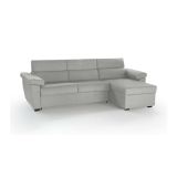Divano letto con penisola Priverno, 285x160 h100 cm, Grigio chiaro