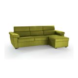 Divano letto con penisola Priverno, 285x160 h100 cm, Verde
