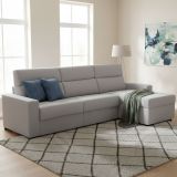 Divano letto con penisola Pusiano, 280x160 h100 cm, Grigio