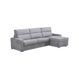 Divano letto con penisola Pusiano, 280x160 h100 cm, Grigio