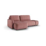 Divano Letto con Penisola Rosa Contenitore Reclinabile 229x148 cm, Cuscini Sfoderabili - Rezzo