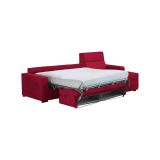 Divano Letto con Penisola Rosso Sfoderabile Contenitore 280x160 cm, Idrorepellente Multiposizione Trasformabile in Letto Made in Italy - Pusiano