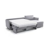 Divano letto con penisola Scordia, 260x160 h90 cm, Grigio