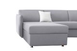 Divano letto con penisola Scordia, 260x160 h90 cm, Grigio