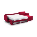 Divano letto con penisola Sumirago, 260x160 h90 cm, Rosso