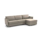 Divano letto con penisola Sumirago, 260x160 h90 cm, Tortora