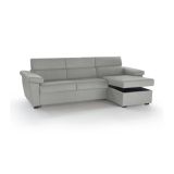 Divano letto con penisola Tolle, 285x160 h100 cm, Grigio chiaro