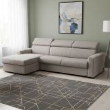 Divano letto con penisola tortora 260x95cm - Aloet