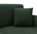 Divano Letto con Penisola Verde bottiglia- Contenitore Reversibile 245x185 cm, Reclinabile - Ranco