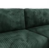 Divano Letto con Penisola Verde Contenitore Cuscini Sfoderabili 210x149 cm, Reclinabile - Pergola