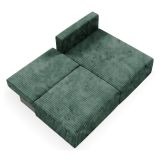 Divano Letto con Penisola Verde Contenitore Cuscini Sfoderabili 210x149 cm, Reclinabile - Pergola