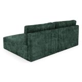 Divano Letto con Penisola Verde Contenitore Cuscini Sfoderabili 210x149 cm, Reclinabile - Pergola