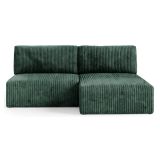 Divano Letto con Penisola Verde Contenitore Cuscini Sfoderabili 210x149 cm, Reclinabile - Pergola