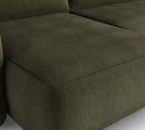 Divano Letto con Penisola Verde Contenitore Reclinabile 229x148 cm, Cuscini Sfoderabili - Rezzo