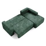 Divano Letto con Penisola Verde Contenitore Reclinabile 268x163 cm, Cuscini Sfoderabili - Folgarida
