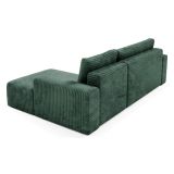 Divano Letto con Penisola Verde Contenitore Reclinabile 268x163 cm, Cuscini Sfoderabili - Folgarida