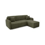 Divano Letto con Penisola Verde Contenitore Reversibile 245x185 cm, Reclinabile - Ranco