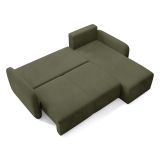 Divano Letto con Penisola Verde Contenitore Reversibile 245x185 cm, Reclinabile - Ranco