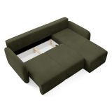 Divano Letto con Penisola Verde Contenitore Reversibile 245x185 cm, Reclinabile - Ranco