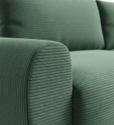 Divano Letto con Penisola Verde Contenitore Reversibile 253x153 cm, Reclinabile - Paullo