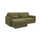 Divano Letto con Penisola Verde Oliva Contenitore Reclinabile 207x148 cm, Reversibile - Pagno
