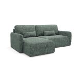 Divano Letto con Penisola Verde Salvia Contenitore Reclinabile 207x148 cm, Reversibile - Pagno