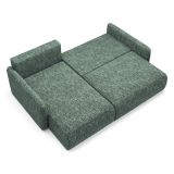 Divano Letto con Penisola Verde Salvia Contenitore Reclinabile 207x148 cm, Reversibile - Pagno